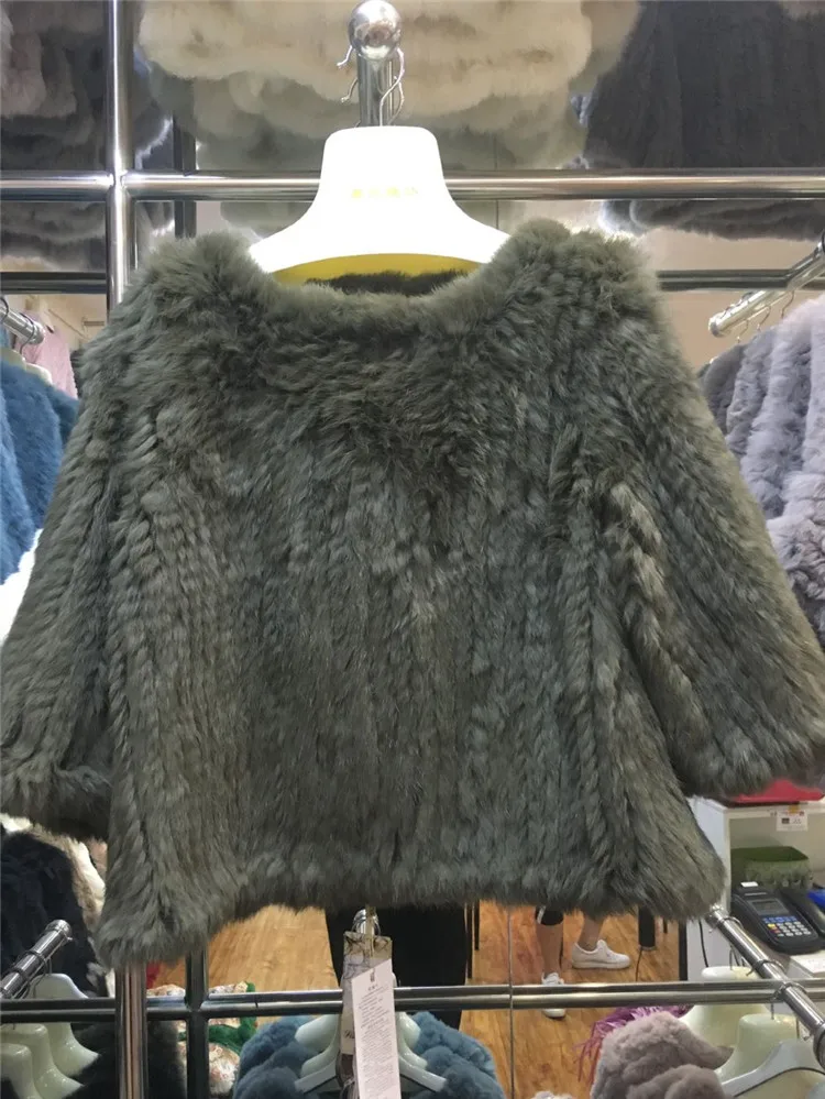 ZDFURS* трикотажные кроличьи блузки отделанные мехом свитер дамы пуловеры пальто из натурального кроличьего меха куртка осень зима верхняя одежда