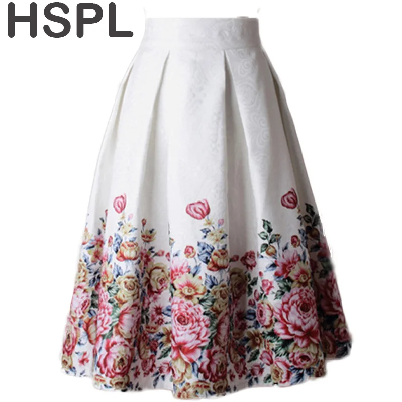 Женская плиссированная юбка HSPL с высокой талией средней длины 2017 весенне-летняя