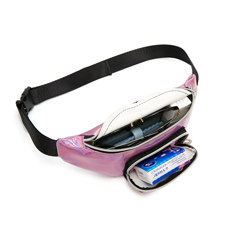 Женская Блестящая поясная сумка нагрудная через плечо маленький пояс кошелек