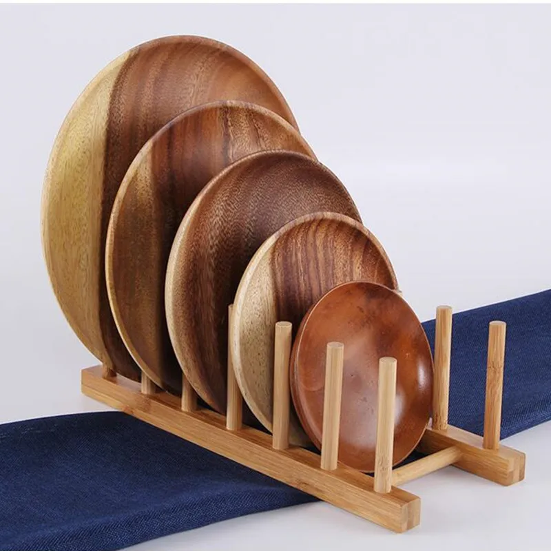 Kitchen Storage Dish Drainer Bamboo Rack Drying Holder Wooden Drainboard Cabinet Shelf Organizer Utensil | Дом и сад