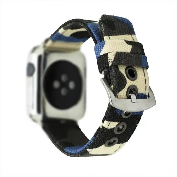 Спортивные холщовые ремни для iWatch серии 4 3 2 1 Камуфляжный ремешок Apple Watch Band 42 мм 38