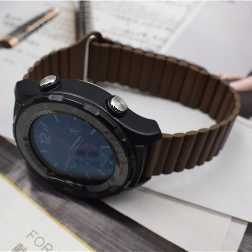 Ремешок кожаный магнитный для наручных часов браслет huawei watch 2 Sport Classic Samsung Gear S3