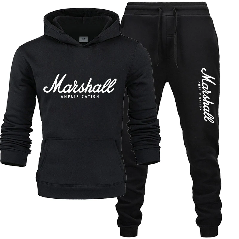Marshall Бесплатная доставка модная мужская новая толстовка + брюки 2018 Зима Осень Хип