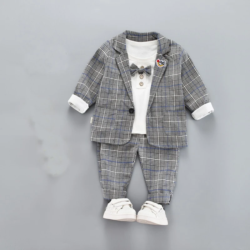 Dollplus/Детские костюмы для мальчиков на свадьбу; комплект из 3 предметов; Костюм Джентльмена для мальчиков; Праздничная детская одежда для свадьбы; элегантные вечерние костюмы для мальчиков