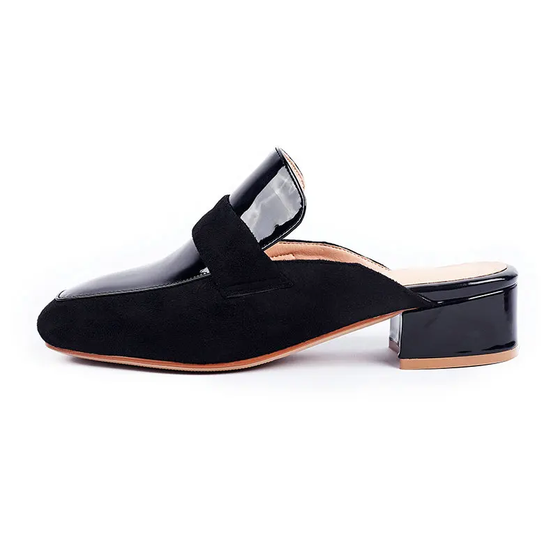 Женские туфли-мюли ESVEVA летние туфли из флока на квадратном каблуке средней