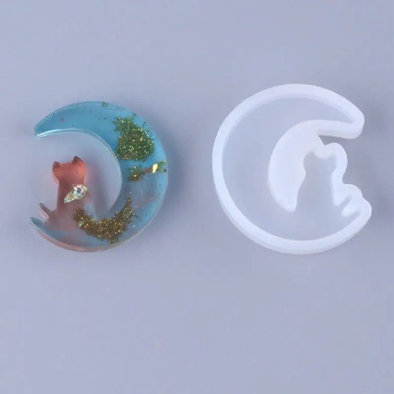 Силиконовые формы Cat Moon Star полимерная серьга ожерелье кулон ювелирное изделие DIY