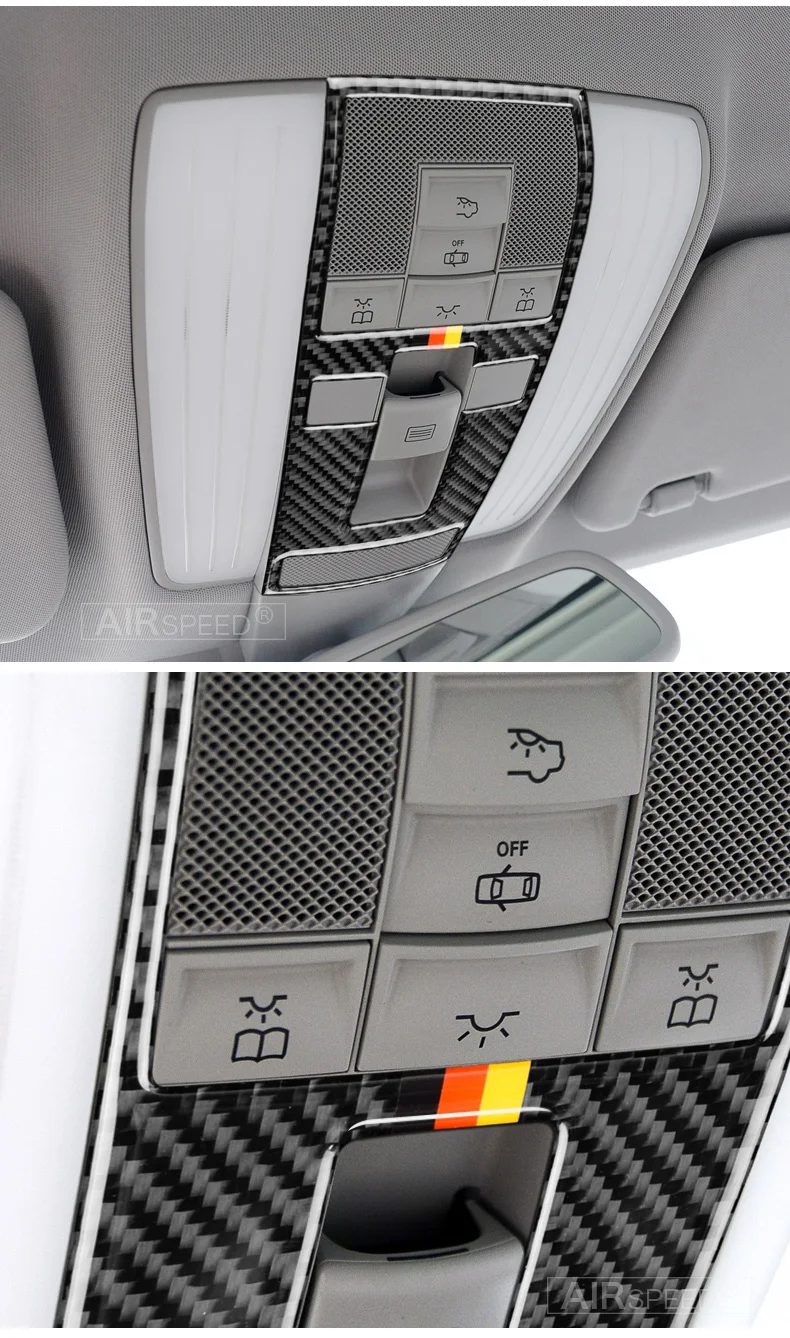Airspeed для Mercedes Benz C Class W204 E Class W212 аксессуары из углеродного волокна для салона автомобиля светильник для чтения накладка украшения