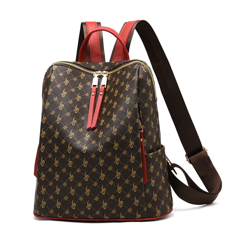 Женский Молодежный кожаный рюкзак с принтом школьный ранец для девочек