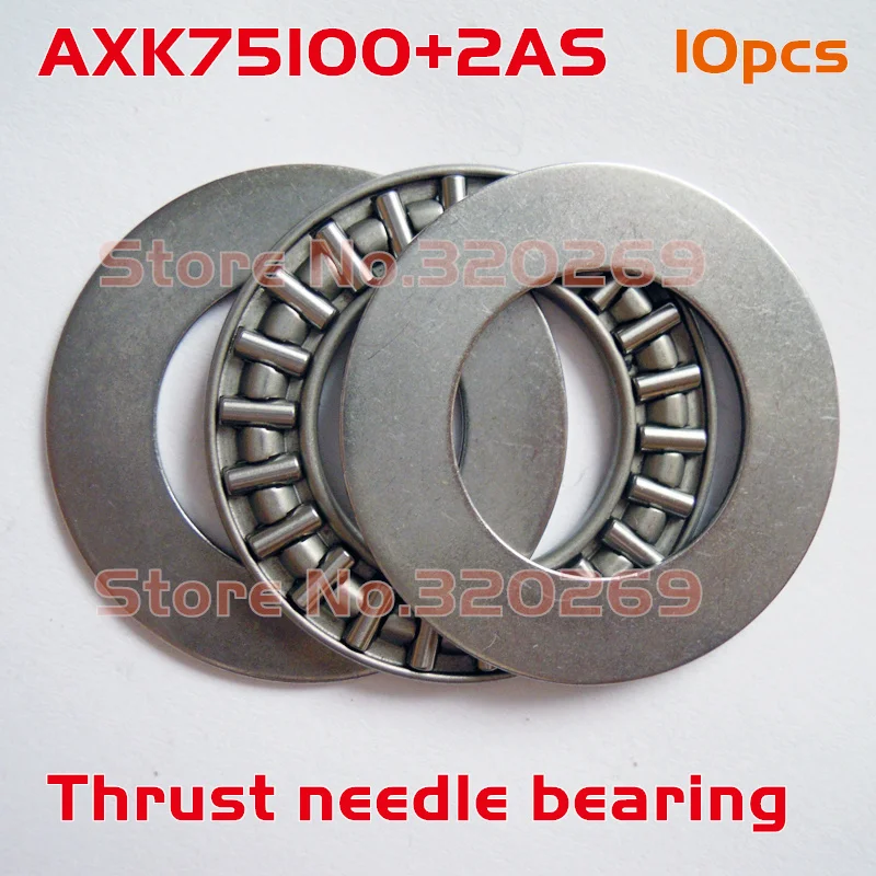 Осевой 10x AXK75100 75x100x6 мм плоский Упорный игольчатый роликовый подшипник + 20x шайба