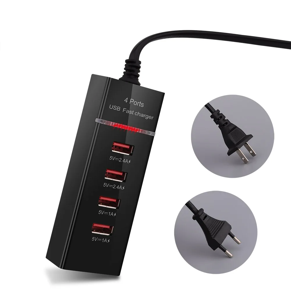 DCAE 4 USB зарядное устройство светодиодное настенное быстрая зарядка для