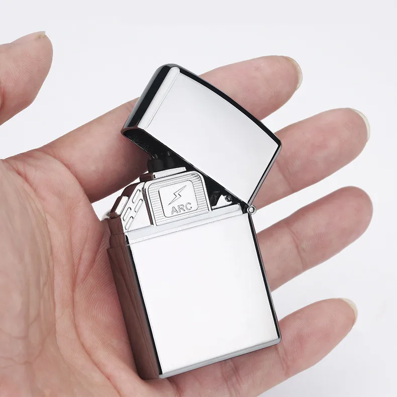 Двойная дуговая зажигалка, ветрозащитная электронная USB Зажигалка для перезарядки, электрическая зажигалка для курения