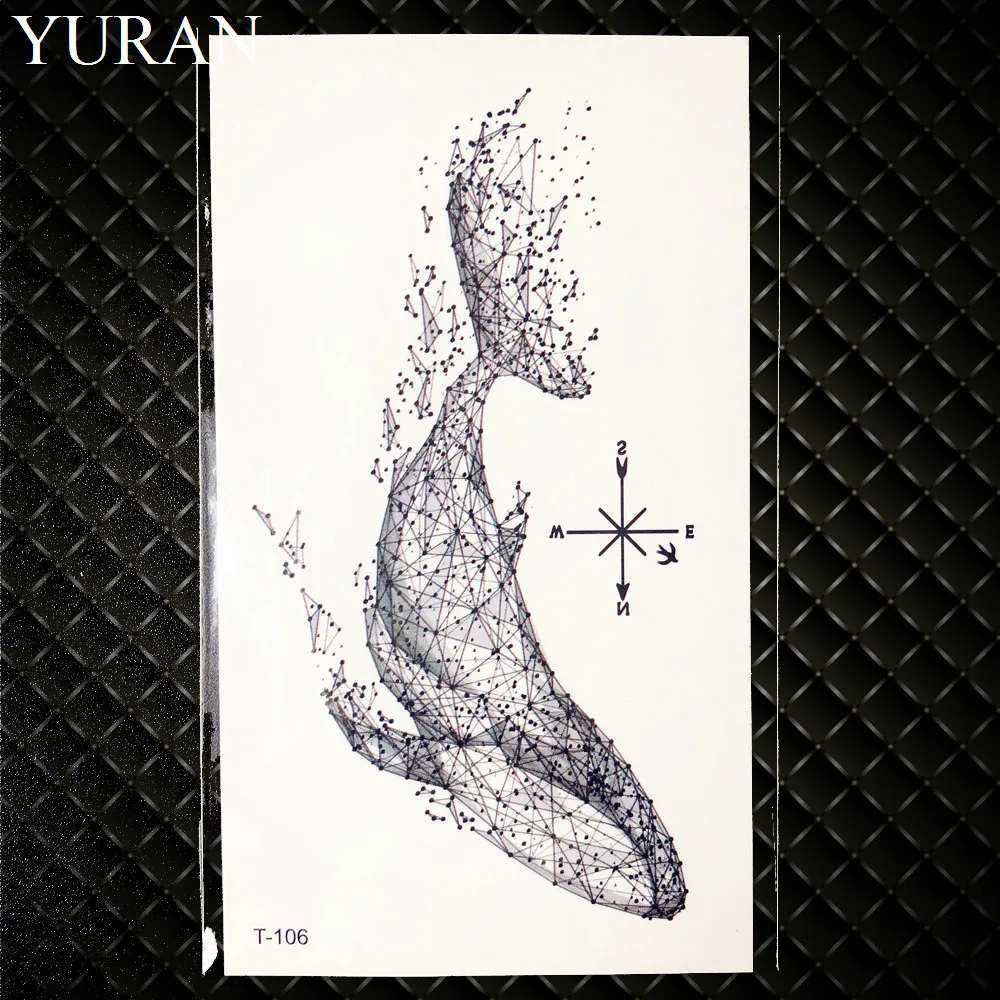 25 дизайнерских черных татуировок наклейки женские Типсы для макияжа Временные