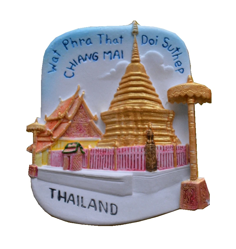 

Chiang Mai Thailand Temple Hand-Painted Aromatherapy 3D Fridge Magnets World Travel Souvenirs Refrigerator Magnetic Stickers