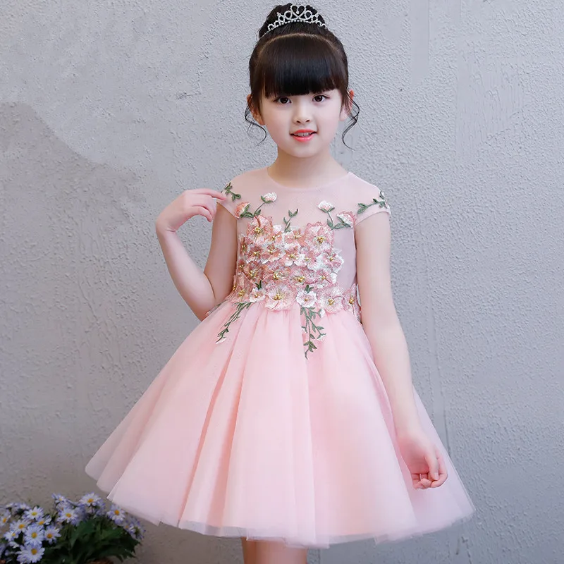 2018 summer Romantic Puffy Tulle Flower Girl Dress for Weddings Lace Ball Gown Party Communion Baby | Детская одежда и обувь