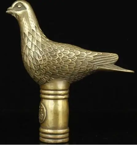 ld Handwork Carving Bronze Pigeon Statue Cane Head Walking Stick | Дом и сад