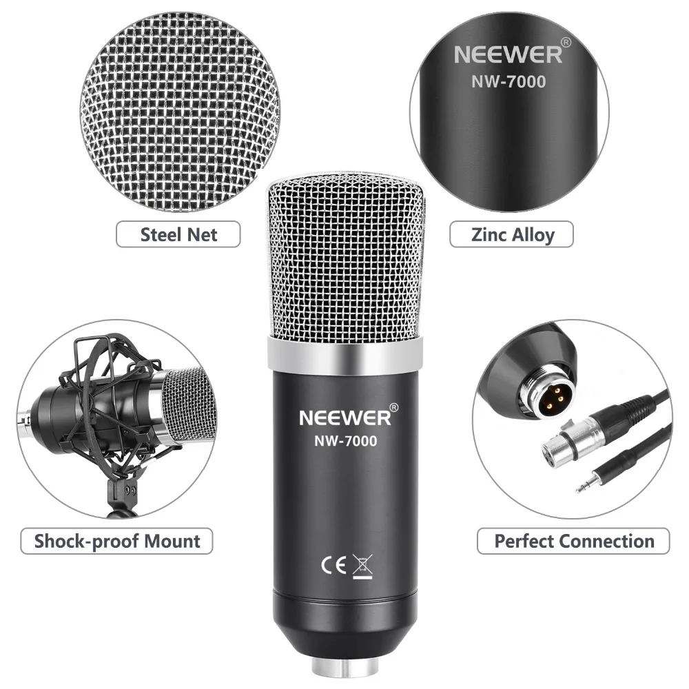 Neewer NW 7000 Профессиональный Студийный конденсаторный микрофон + регулируемая