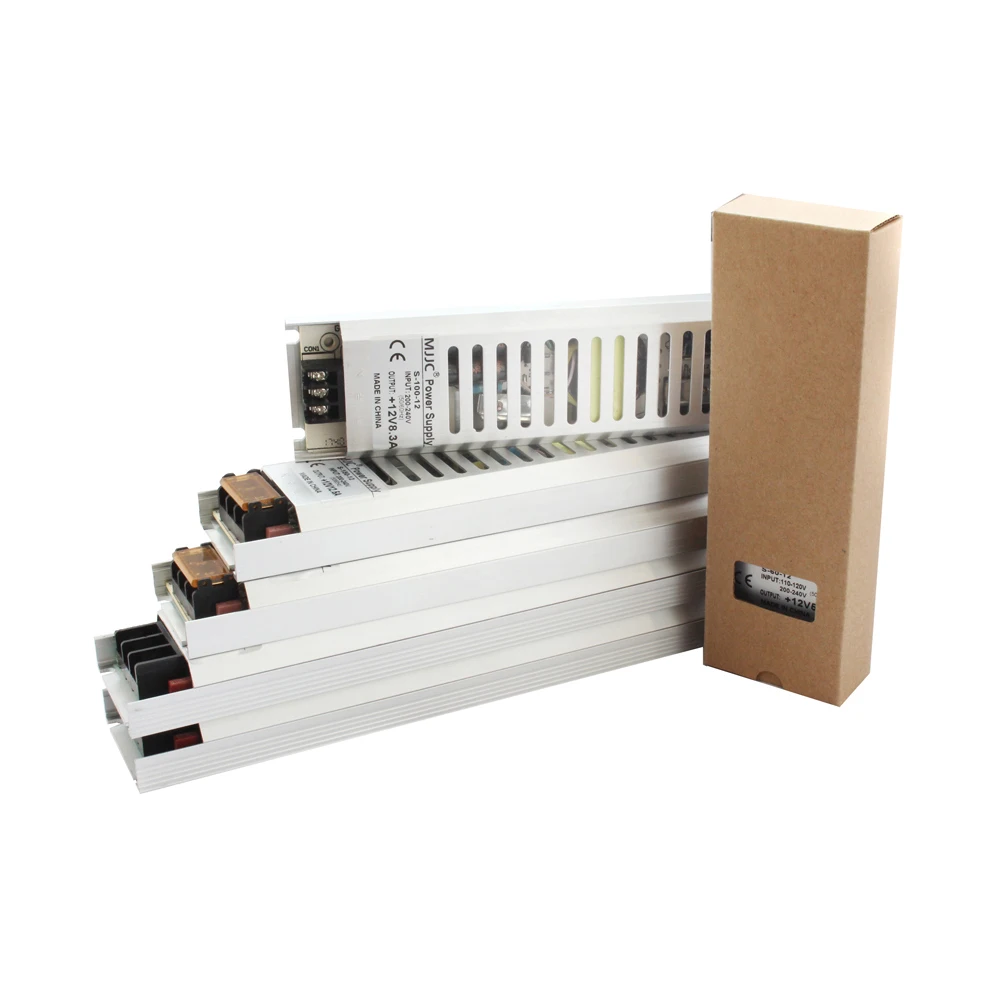 12 вольт источник питания ультра тонкий AC 220V к DC 12 V светодиодный Dirver 60W 100W 120W 150W 200W 300W тонкий импульсный трансформатор
