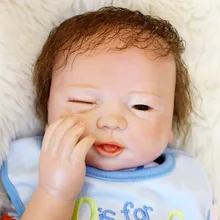 45 см 18 дюймов Bebe куклы Reborn Реалистичного Baby Doll младенцев реборн один глаз открыть закрытые для детский день рождения Рождественский подарок juguetes