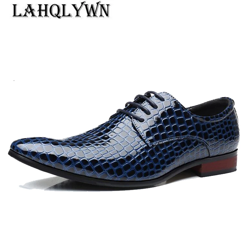 Мужские модельные туфли для взрослых крокодиловая кожа свадебные туфли-лодочки
