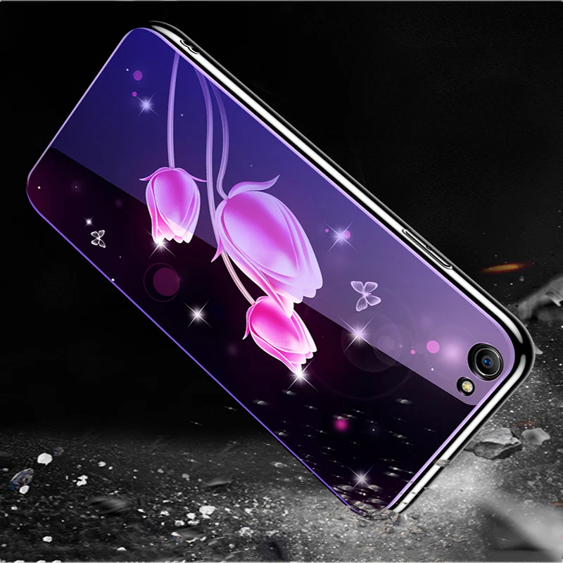 Чехол для vivo Y66 задняя крышка из синего закаленного стекла Y66L чехол VIVOY66 чехлы