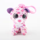 Ty Beanie Boos с большими глазами, плюшевая розовая леопардовая модная шапочка Boos, детский подарок
