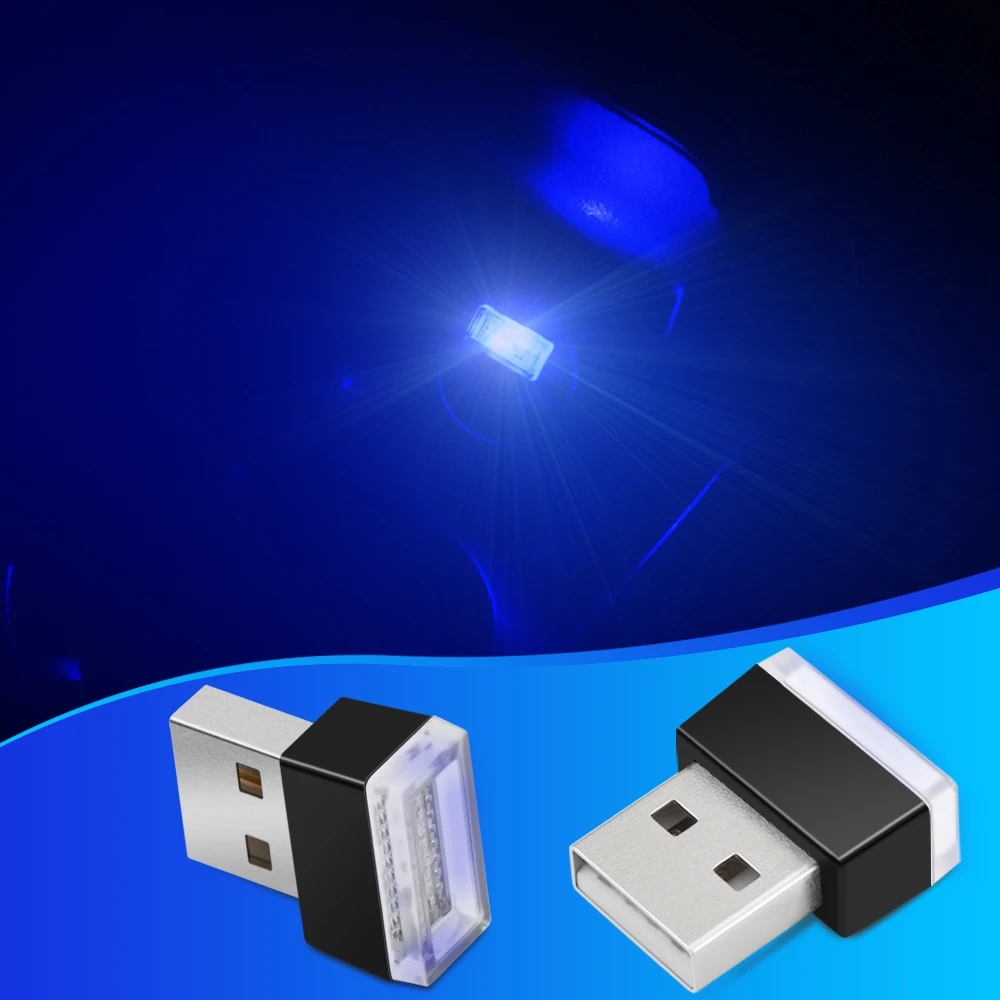 1 шт. автомобильные аксессуары USB светодиодный атмосферный светильник