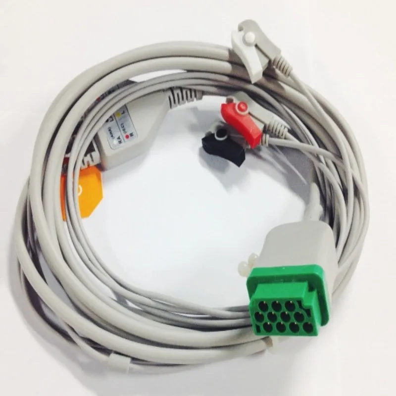Бесплатная доставка один кусок 3 провода клип/захват ECG/EKG кабель leadwire для GE Marquette