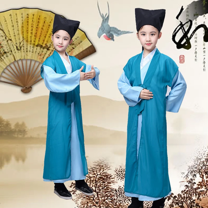 Hanfu Детские китайские традиционные костюмы для девочек костюм китайских танцев