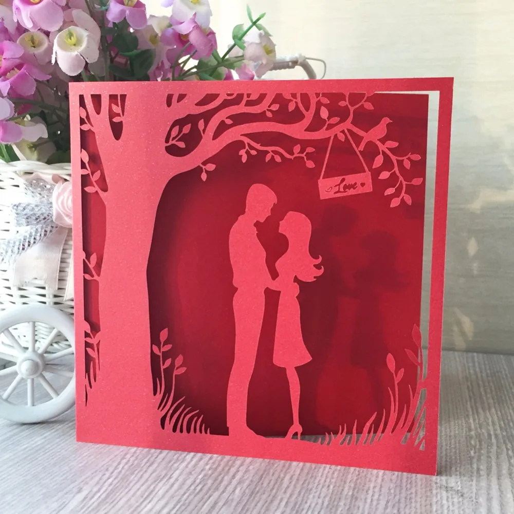 

20pcs Pearlized Glossy paper Party Event Birthday Wedding Invitations Cards Greeting Blessing Card Decoration Festival Supplies