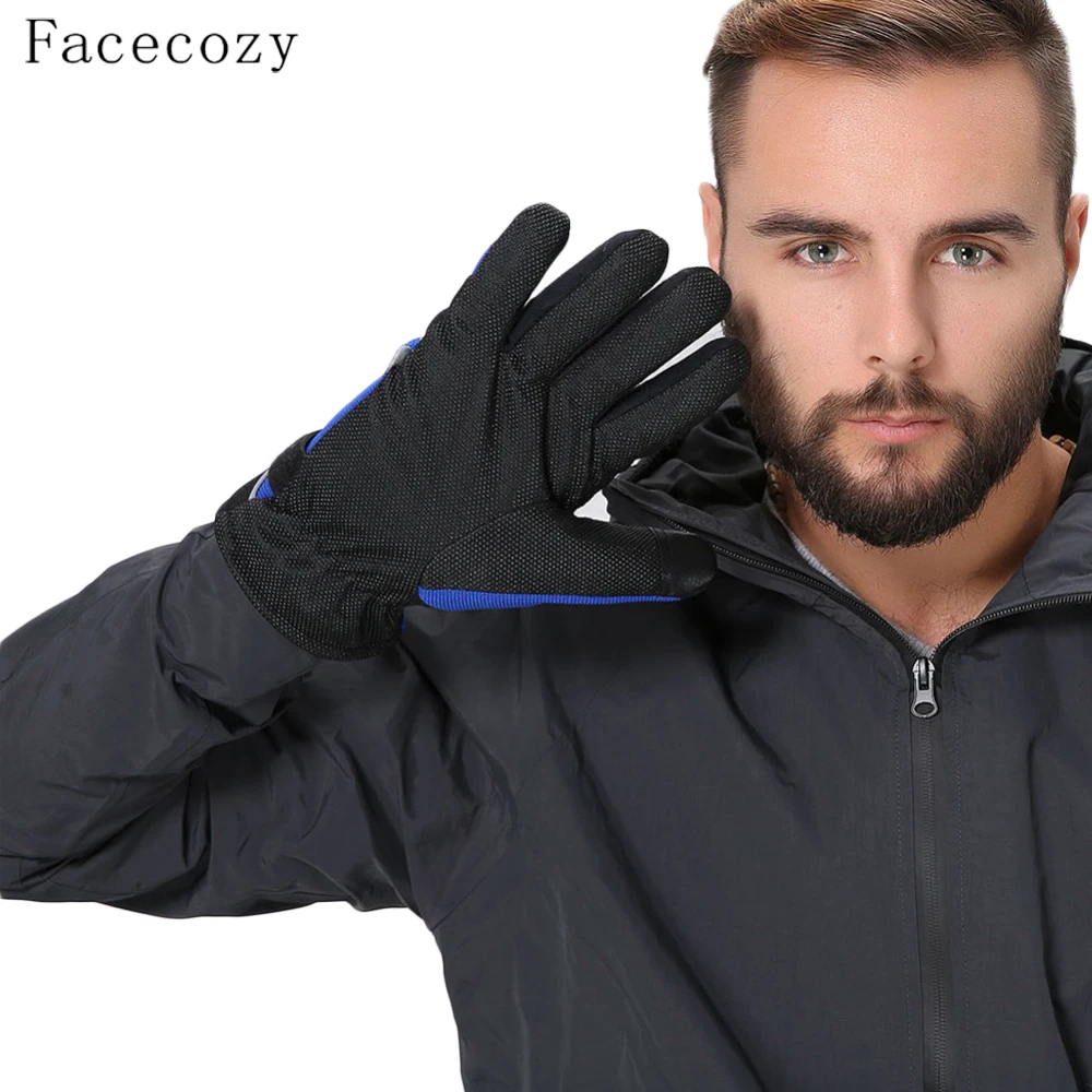 Facecozy мужские зимние уличные противоскользящие лыжные перчатки светоотражающие