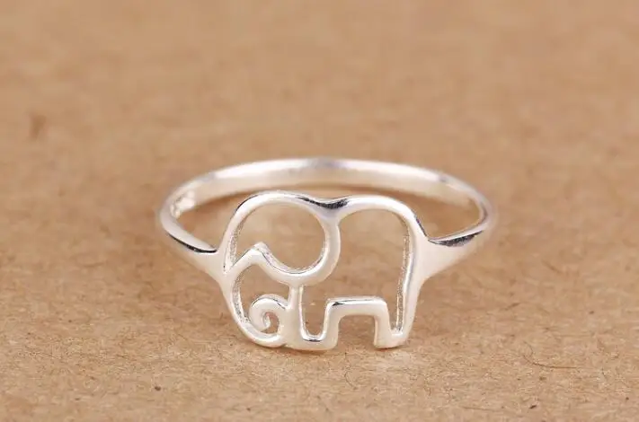 Shuangshuo New Fashion Couple Jewelry Vintage Animal Rings for Women Cute Elephant Lovers Wedding Gift Size 7 | Украшения и