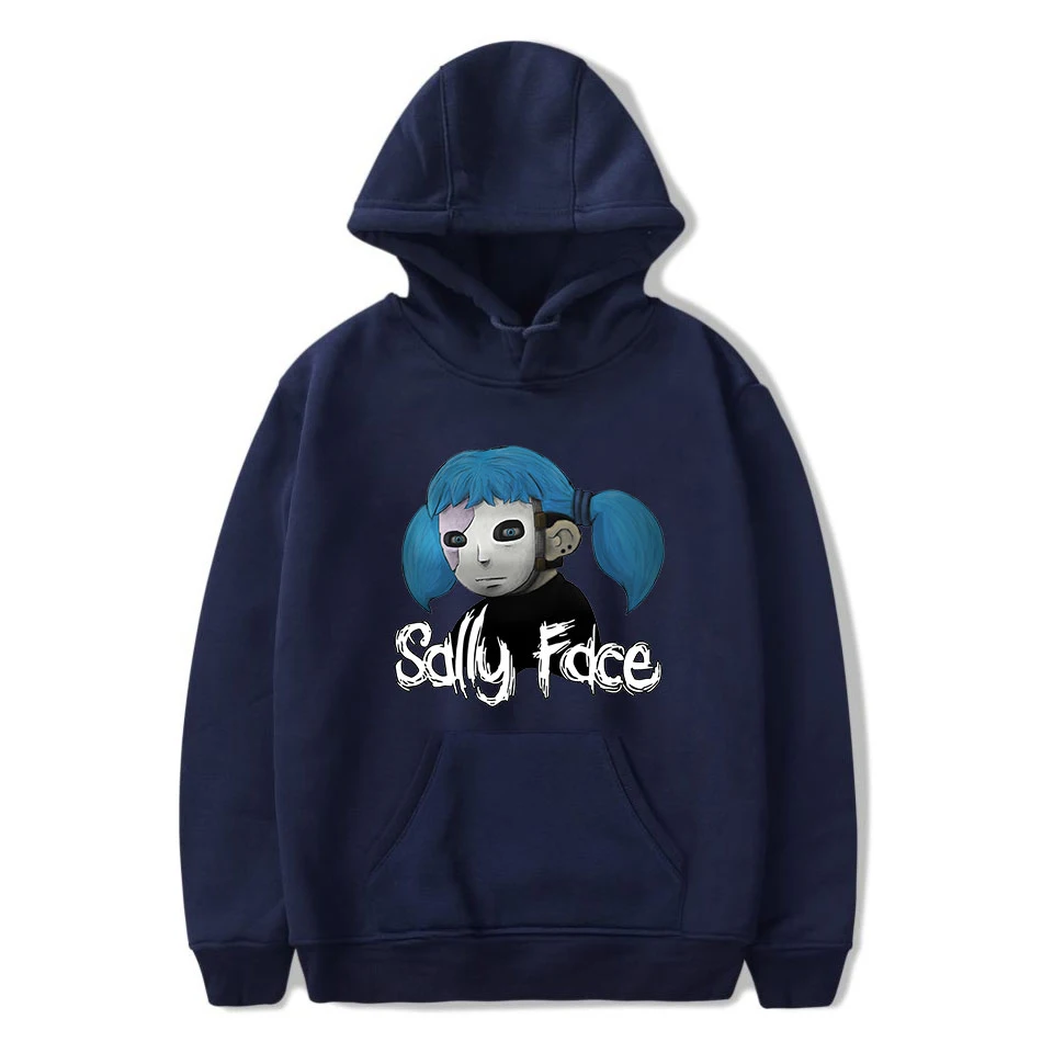Новое поступление игры Sally Face Толстовка с капюшоном мужская женская одежда для мальчиков и девочек пуловеры игра Sally Face Eyes printed hoodies XXS-XXXXL - Цвет: navy blue hoodie