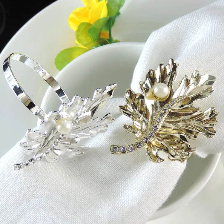 6 шт. металлические кольца для салфеток в виде кленового листа | Дом и сад