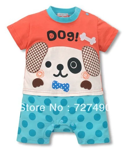 Детский комбинезон с коротким рукавом принтом панды |