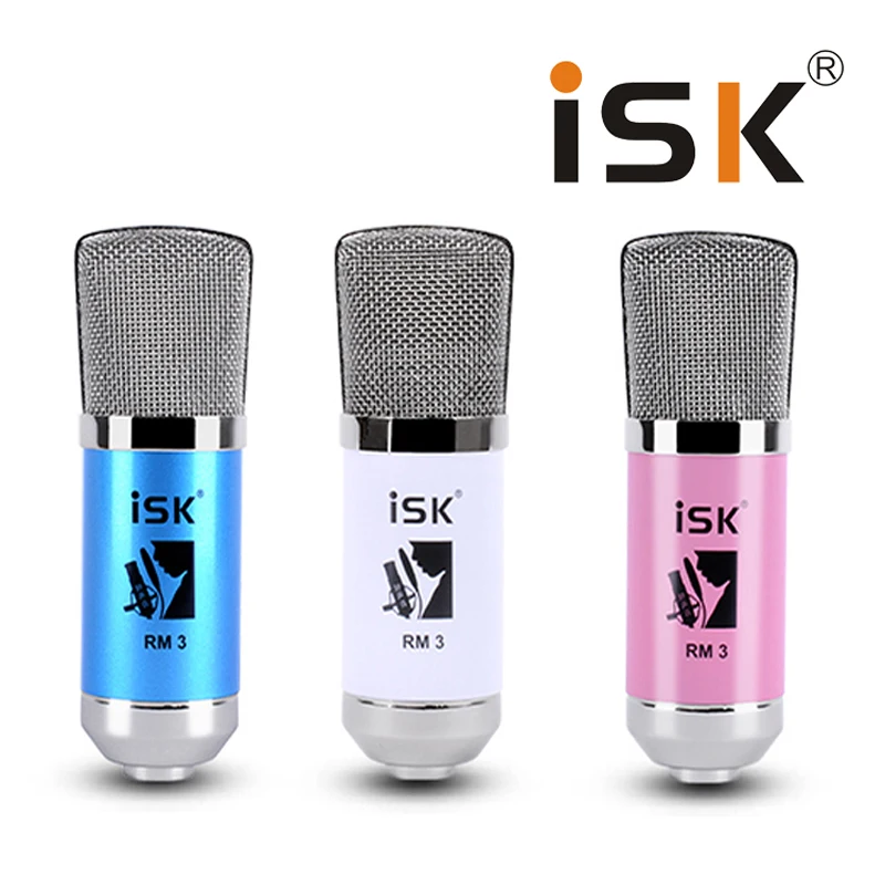 Оригинальный ISK RM-3 конденсаторный микрофон сеть K песня портативное караоке