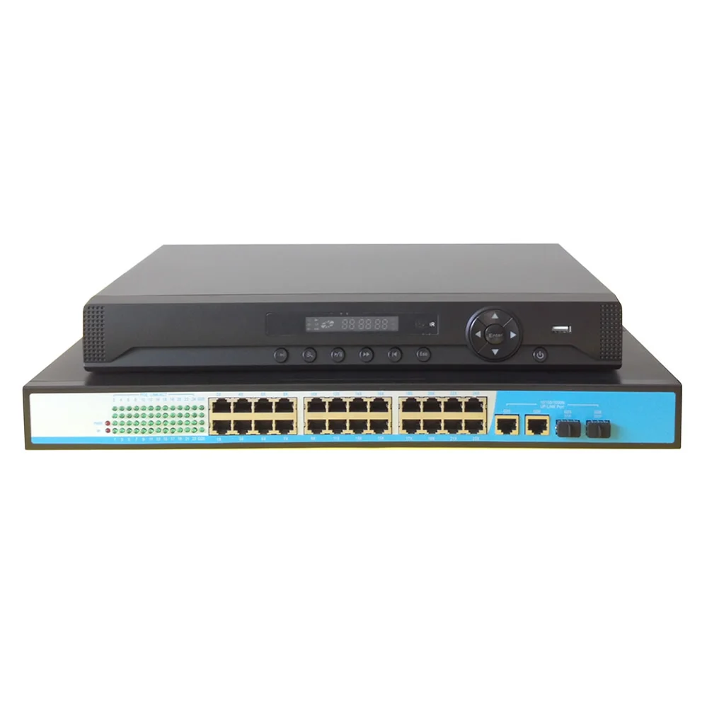 24CH безопасности Системы Voice + Водонепроницаемый ночного видения 4 ТБ HDD POE 1080 P