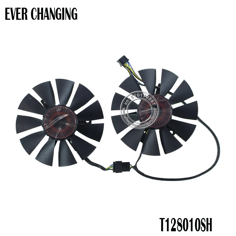 2 шт./лот T128010SH DC 12V 0.25A 75 мм VGA вентилятор для ASUS STRIX GTX1060 1050 GTX960 GTX950 GTX750Ti R9 370 Графика карты вентилятор 4Pin