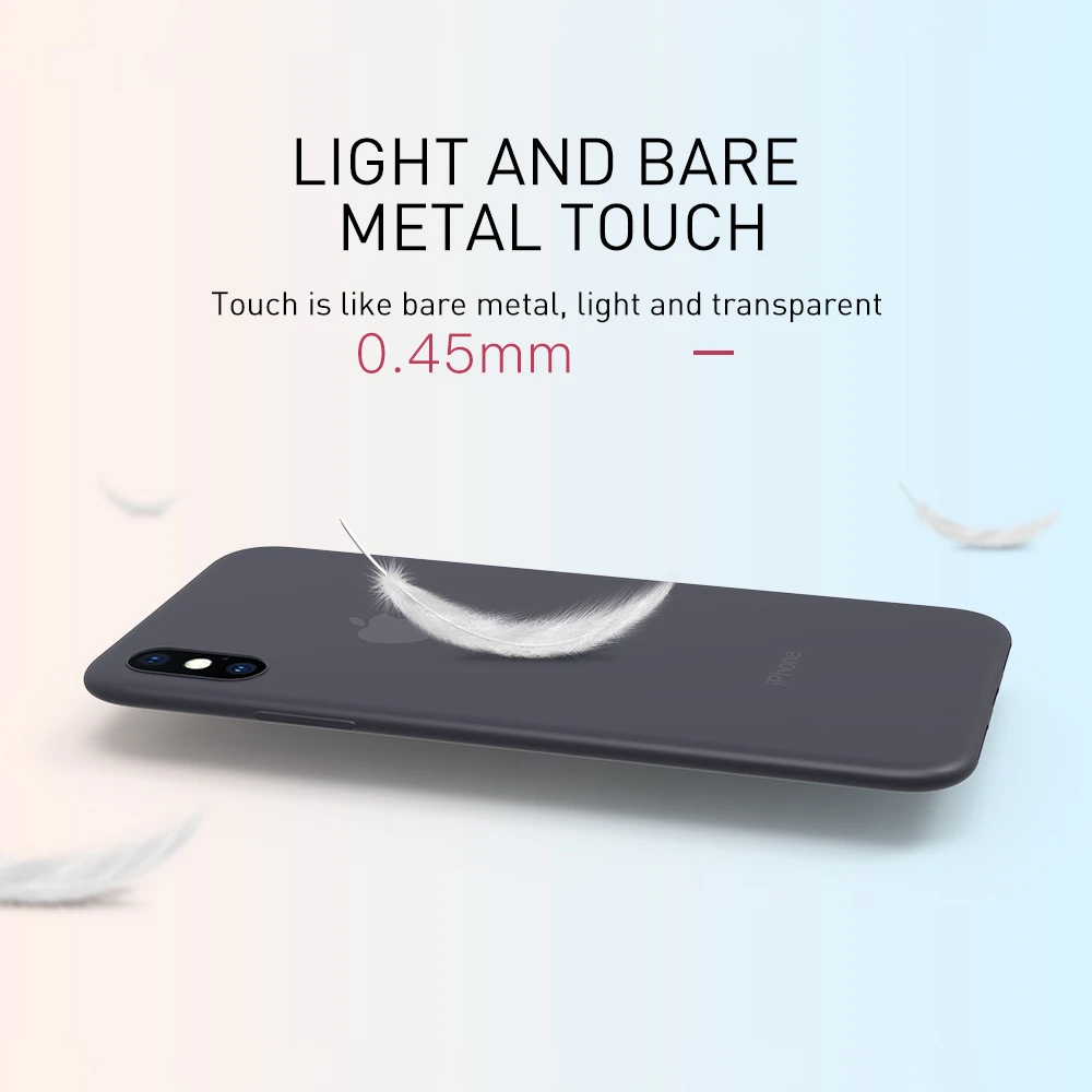 KEYSION 0.45mm Ultra-thin Phone Case for iPhone XS Max Micro-matte soft TPU silicone anti-slip Back Cover XR X |