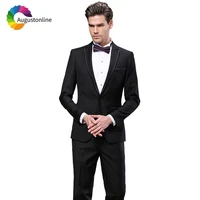 tailored formal black men suit regular fit wedding groomsmen suit groom tuxedo best man blazer jacket pants 2piece costume homme