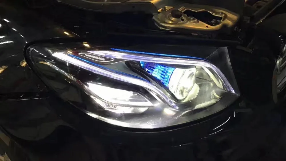 Автомобильный Стайлинг для Benz W213 светодиодный налобный фонарь для E200 260 280 3002017 фары все светодиодный налобный фонарь DRL Bi-светодиодный объектив
