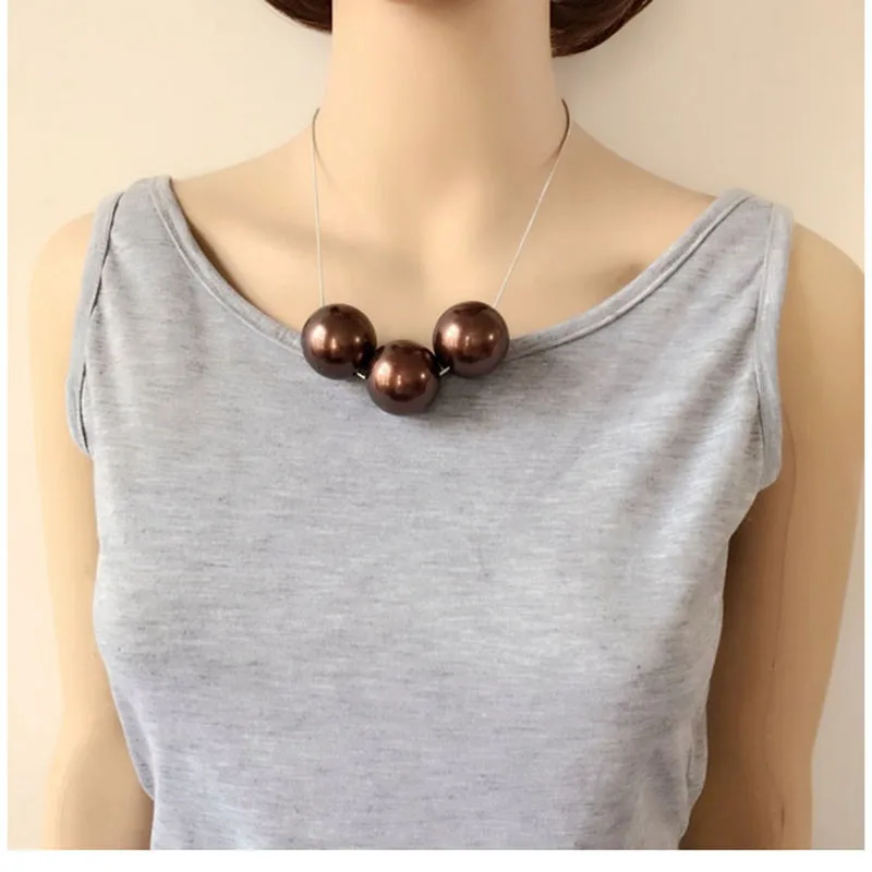 Массивное ожерелье-чокер с имитацией жемчуга для женщин крупный чокер в богемном