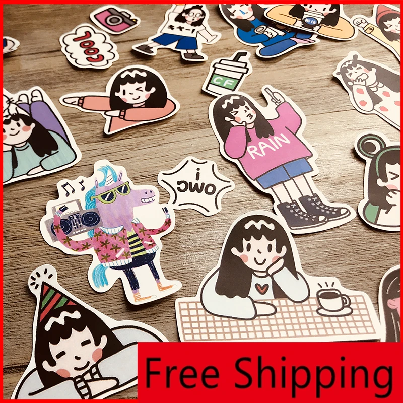 23 pcs Lively girl series personalized scrapbook Stickers scrapbooking material sticker happy planner craft Diary | Дом и сад