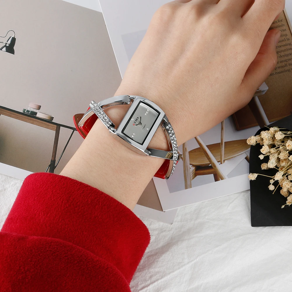 2018 модный браслет модные элегантные нарядные часы ремешок из ленты кварцевые