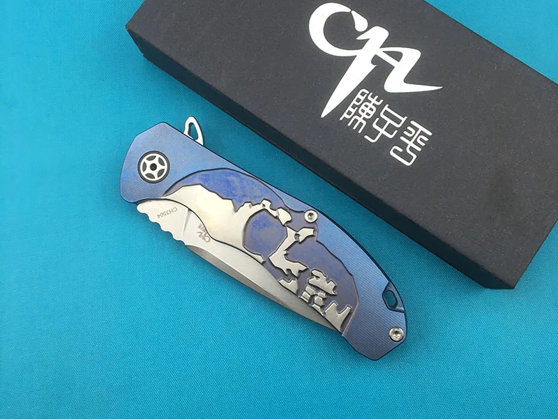 

CH3504 Flipper S35VN blade folding knife ceramic ball bearing washer TC4 titanium alloy handle outdoor camping fruit knife EDC