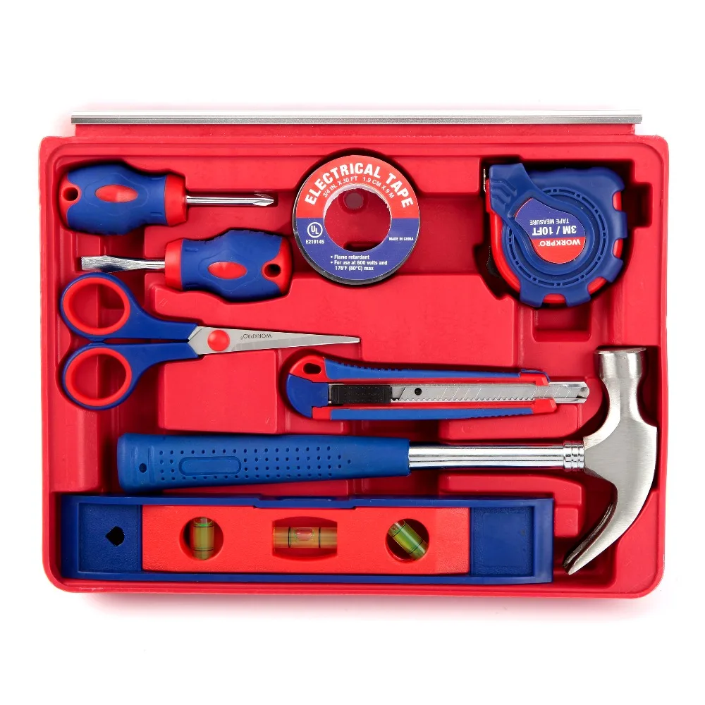 WORKPRO 125PC набор ручных инструментов, коробка для домашних инструментов, чехол для домашнего инструмента, общие наборы инструментов