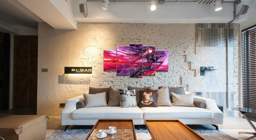 Fate Lancer Scathach Anime 5 Piece Home Decor Picture HD Print Painting Canvas Wall Art For Living Room Artwork | Дом и сад