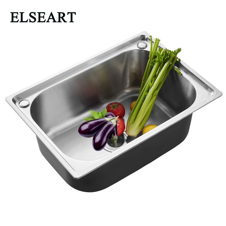 

Sink single bowl kitchen sink thick 304 stainless steel size single pool bucket sink