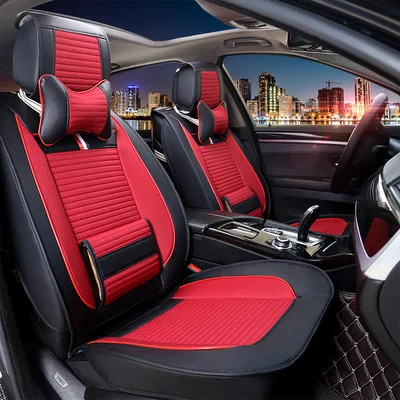 1 Pcs Automobile Seat Cover Leather Flax Car Cushion Four Seasons High Quality Fashion Breathable Front | Автомобили и мотоциклы