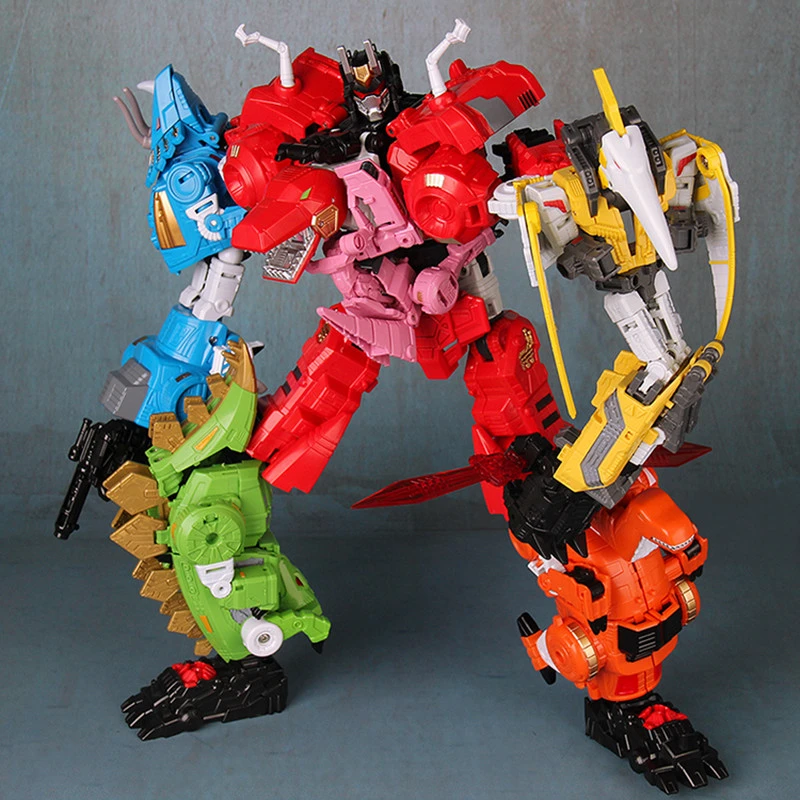

Oversize 6 in 1 Dinosaur Transformation Toy G1 Transformation Black Mamba Movie 5 KO Cool Deformation Action Figure Robot H6002