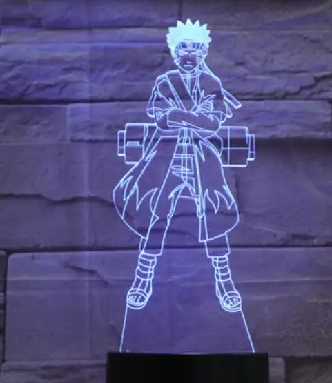 Naruto Modelling 1 7 цветов Изменение 3D Led визуальное Наруто моделирование аниме Рисунок ночник ребенок сенсорная кнопка Usb настольная лампа домашний декор Освещение подарок - Испускаемый цвет: Naruto Modelling 1